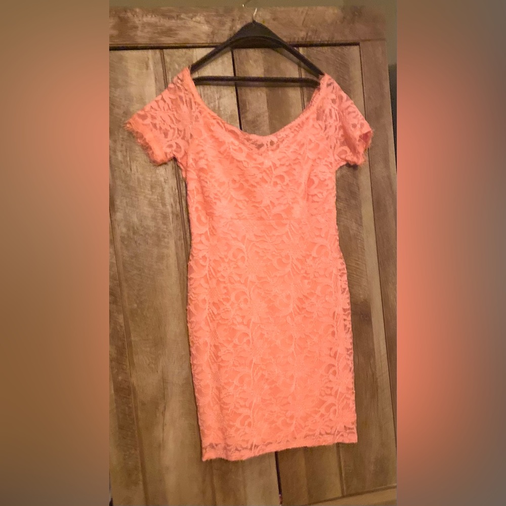 Pretty !! Peach Lace Lace Dress Size 1x